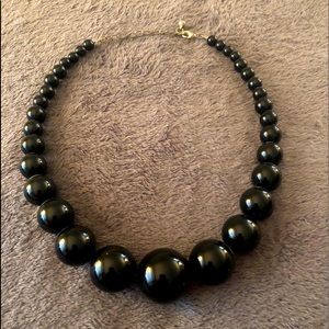 black chunky beaded necklace